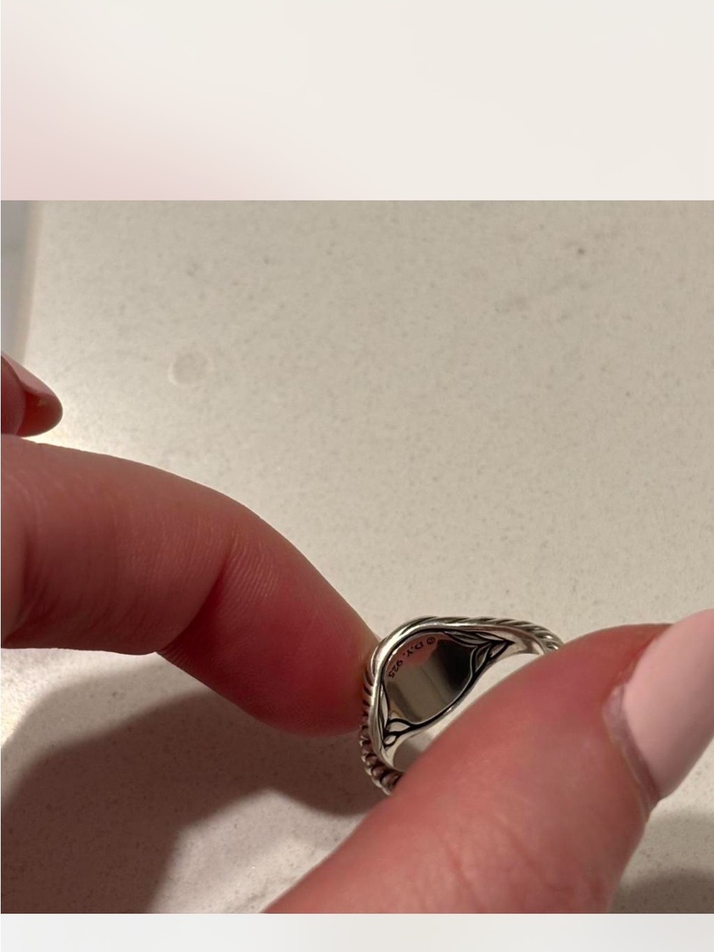 David Yurman a 4.5 pinky ring this is the real deal never worn - Picture 2 of 3